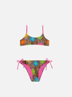 MC2 Saint Barth Girl Bralette Bikini With Leopard Print