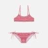 MC2 Saint Barth Jaiden Bralette Bikini With Striped Print -MC2 Saint Barth Shop UID JAI0001LIN41 GIRL BIKINI RED MC2 MC2 01