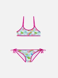 MC2 Saint Barth Girl Bralette Bikini With Bears And Rainbows | CARE BEARS SPECIAL EDITION