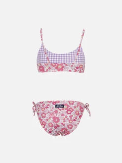 MC2 Saint Barth Girl Double Face Bralette Bikini Jaiden | MADE WITH LIBERTY FABRIC -MC2 Saint Barth Shop UID JAI000402872F GIRL BIKINI PINK 02