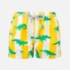 MC2 Saint Barth Boy Mid-length Jean Swim-shorts With Crocodile Print