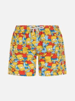 MC2 Saint Barth Boy Mid-length Jean Swim-shorts With Bart Simpson Print | THE SIMPSON SPECIAL EDITION