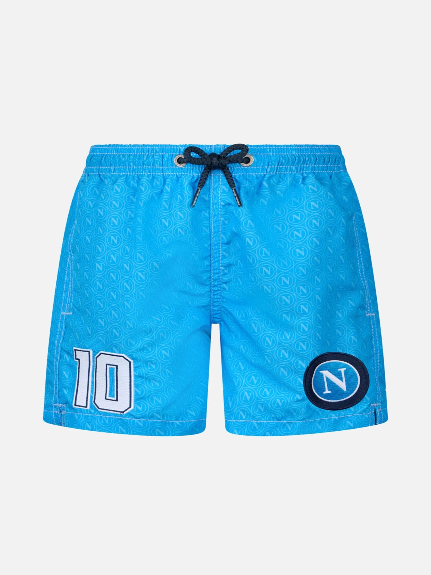 MC2 Saint Barth Jean Mid-length Swim Shorts With Napoli Print And Patch | SSC NAPOLI SPECIAL EDITION 3 MC2 Saint Barth Jean Mid-length Swim Shorts With Napoli Print And Patch | SSC NAPOLI SPECIAL EDITION