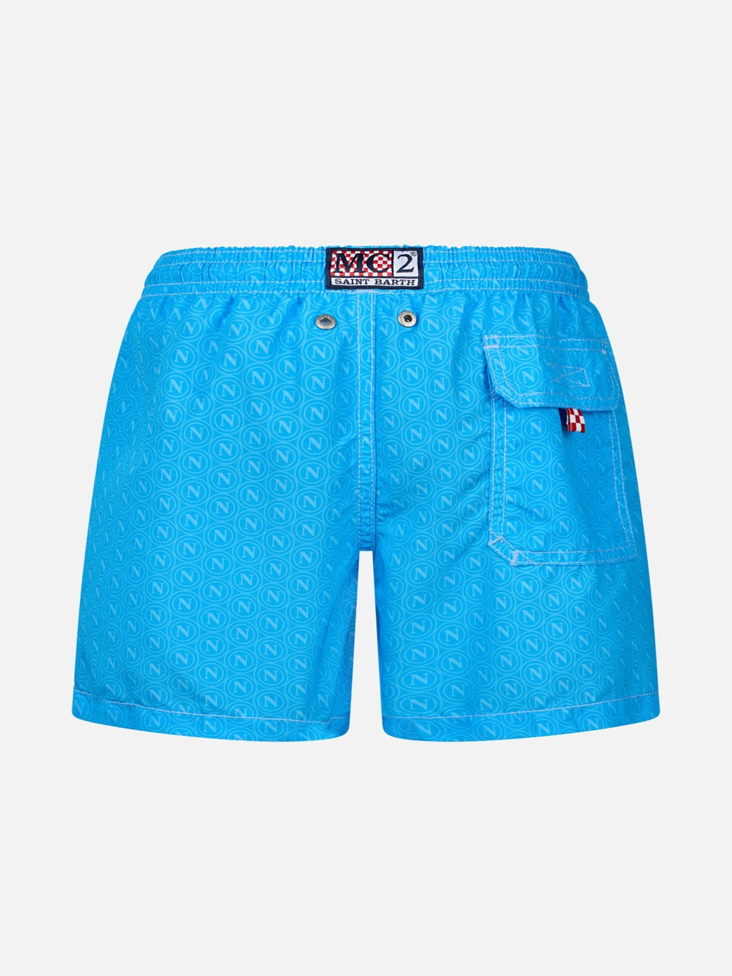 MC2 Saint Barth Jean Mid-length Swim Shorts With Napoli Print And Patch | SSC NAPOLI SPECIAL EDITION 4 MC2 Saint Barth Jean Mid-length Swim Shorts With Napoli Print And Patch | SSC NAPOLI SPECIAL EDITION - Image 2