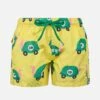 MC2 Saint Barth Boy Lightweight Fabric Swim-shorts Jean Lighting With Turtle Print -MC2 Saint Barth Shop UID JEA000400460F BOY SWIMSHORT YELLOW 1