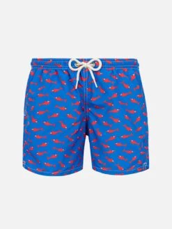 MC2 Saint Barth Boy Swim Shorts With Red Shark Print