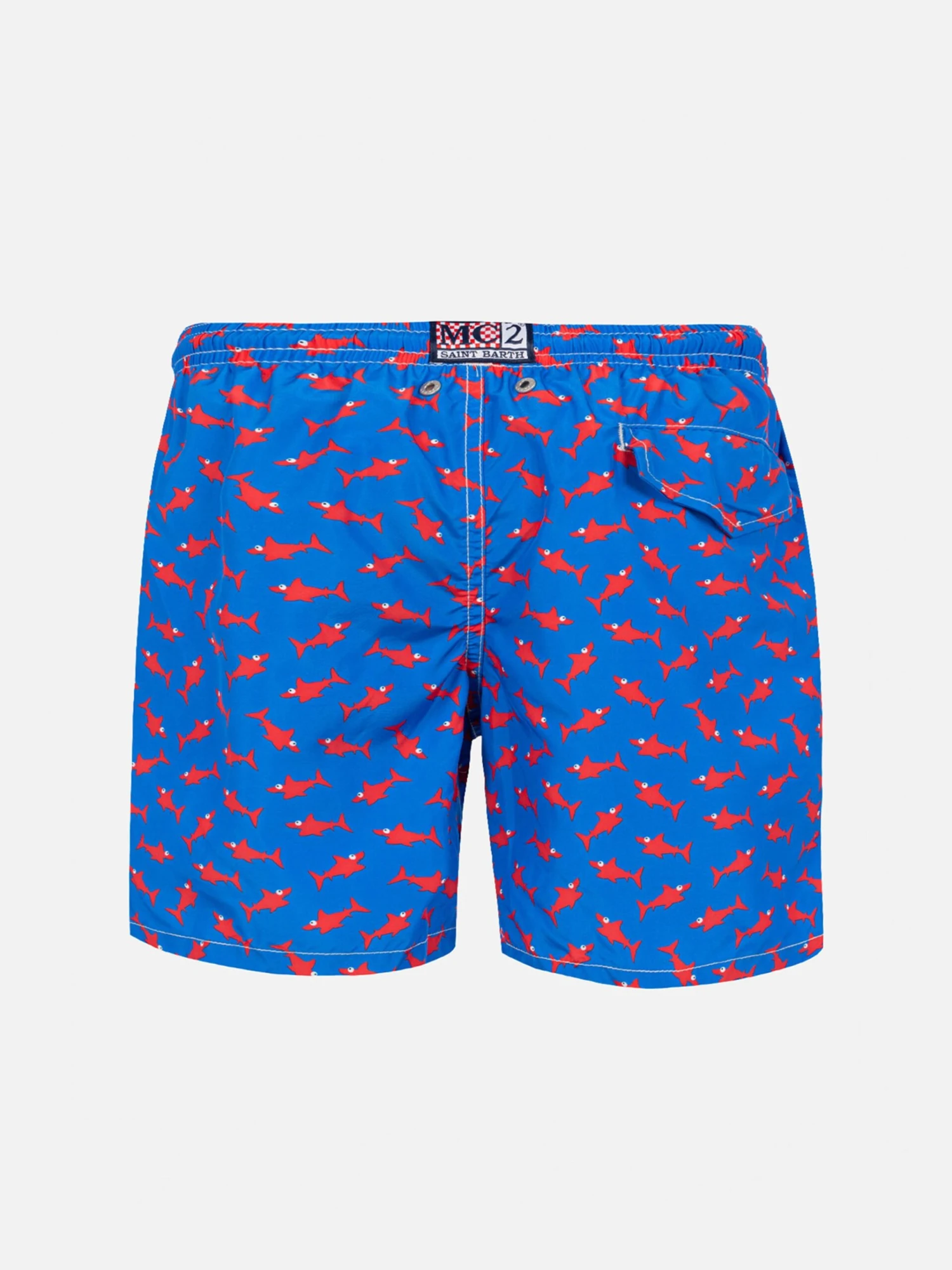 MC2 Saint Barth Boy Swim Shorts With Red Shark Print 4 MC2 Saint Barth Boy Swim Shorts With Red Shark Print - Image 2