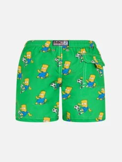 MC2 Saint Barth Boy Lightweight Fabric Swim-shorts Jean Lighting With Bart Print | THE SIMPSON SPECIAL EDITION -MC2 Saint Barth Shop UID JEA000402680F KIDS SWIMSHORT GREEN 20240727163500 2