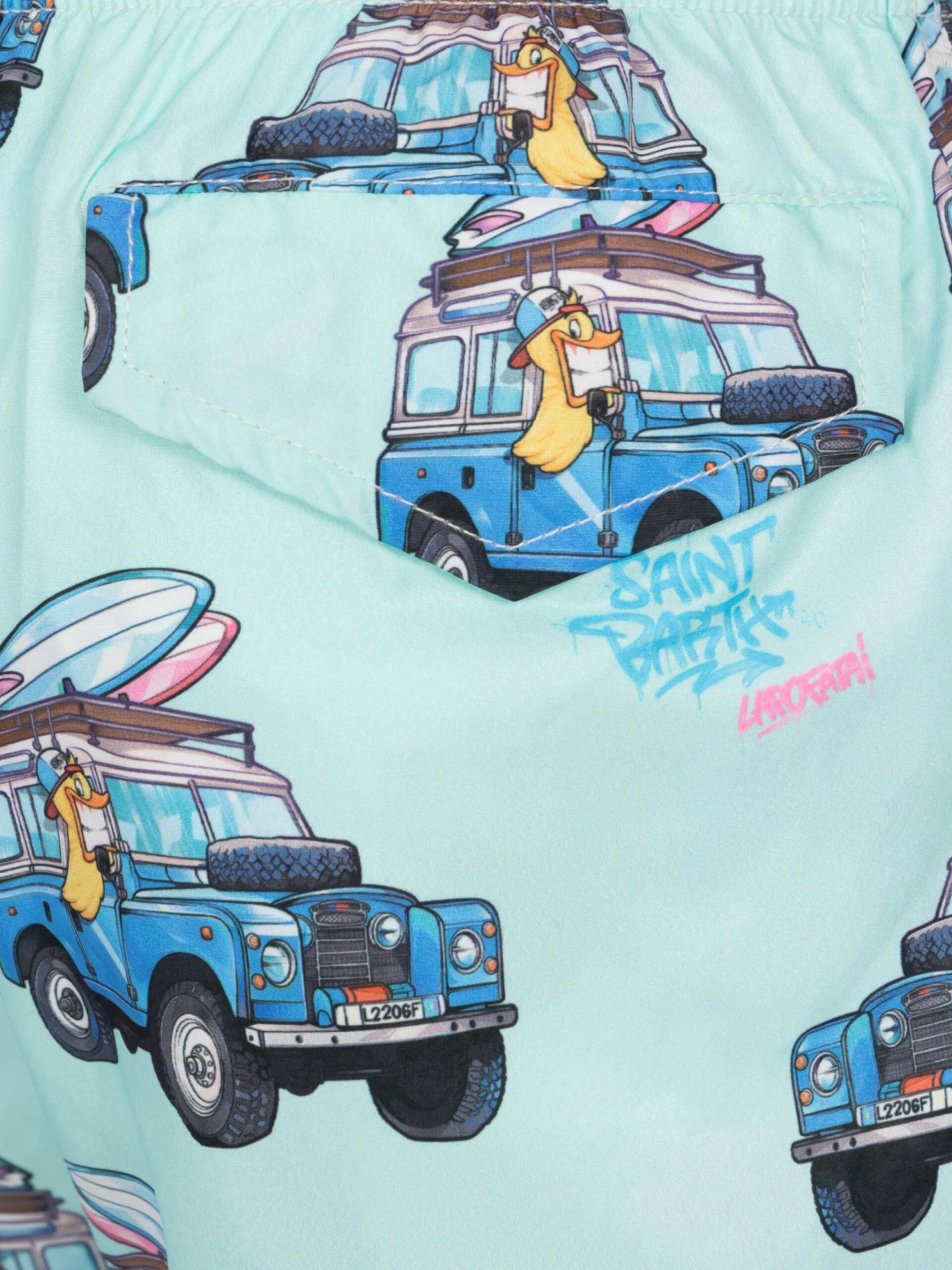 MC2 Saint Barth Jean Lighting Lightweight Fabric Swim Shorts With Cryptopuppets Surfer Print | CRYPTOPUPPETS SPECIAL EDITION 5 MC2 Saint Barth Jean Lighting Lightweight Fabric Swim Shorts With Cryptopuppets Surfer Print | CRYPTOPUPPETS SPECIAL EDITION - Image 3