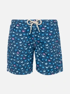 MC2 Saint Barth Boy Swim Shorts With Multicolor Crabs Print