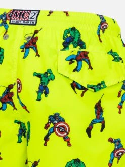 MC2 Saint Barth Jean Lighting Lightweight Fabric Swim Shorts With Super Heroes Print | MARVEL SPECIAL EDITION -MC2 Saint Barth Shop UID JEA000407136H BOY SWIMSHORT YELLOW CHARACTERS MARVEL 20250516141707 03