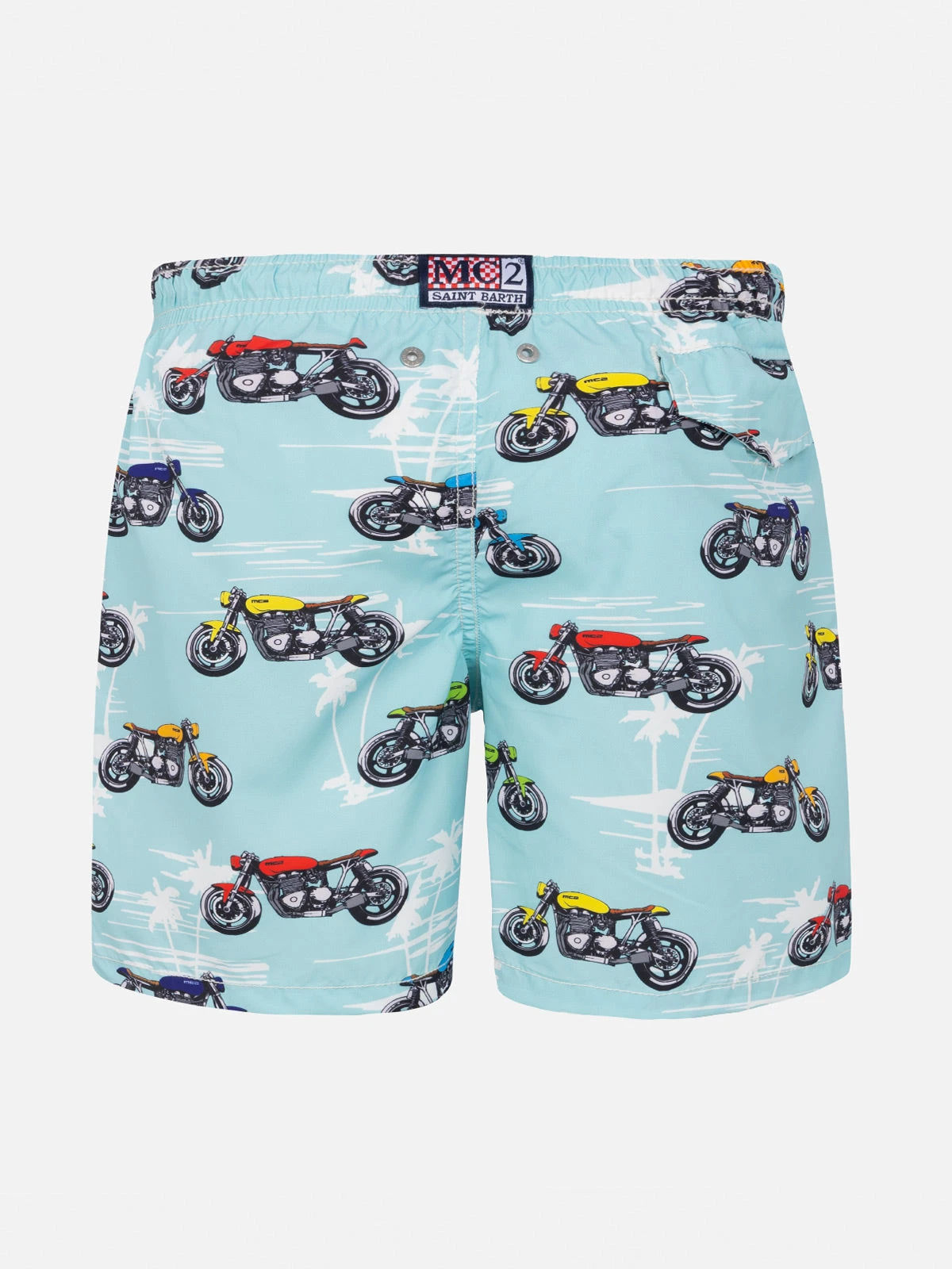 MC2 Saint Barth Boy Light Fabric Swim Shorts With Motorbike Print 4 MC2 Saint Barth Boy Light Fabric Swim Shorts With Motorbike Print - Image 2