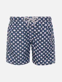 Boy Light Fabric Swim Shorts With Micro Pigs