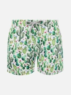 MC2 Saint Barth Jean Lighting Lightweight Fabric Swim Shorts With Cactus Print