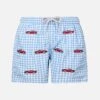 MC2 Saint Barth Boy Seersucker Swim-shorts Jean With Cars Embroidery -MC2 Saint Barth Shop UID JEA001100099F KIDS SWIMSHORT SKY 20240530093500 1 c4e88298 10b0 48b2 8f63 f6f0b45342ad