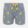 MC2 Saint Barth Boy Striped Swim Shorts With Embroidered Ducks