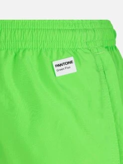MC2 Saint Barth Jean Lighting Pantone Lightweight Fluo Green Swim Shorts| PANTONE® SPECIAL EDITION -MC2 Saint Barth Shop UID JEA001201629H BOY SWIMSHORT GREEN PANTONE 03