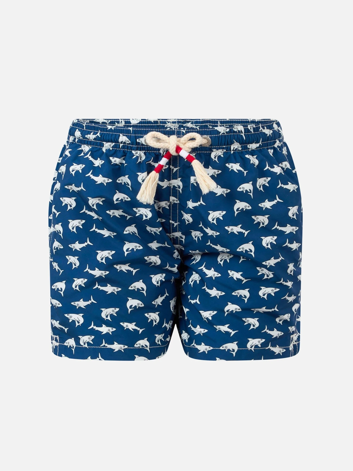 MC2 Saint Barth Boy Lightweight Fabric Swim-shorts Jean Lighting 70 With Sharks Print 3 MC2 Saint Barth Boy Lightweight Fabric Swim-shorts Jean Lighting 70 With Sharks Print