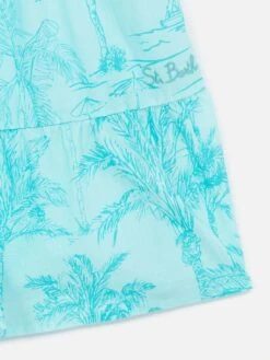 MC2 Saint Barth Girl Cotton Dress Jemine Jr With Toile De Jouy Print 7 MC2 Saint Barth Girl Cotton Dress Jemine Jr With Toile De Jouy Print -MC2 Saint Barth Shop UID JME00101273F GIRL DRESS VERDEACQUA 3