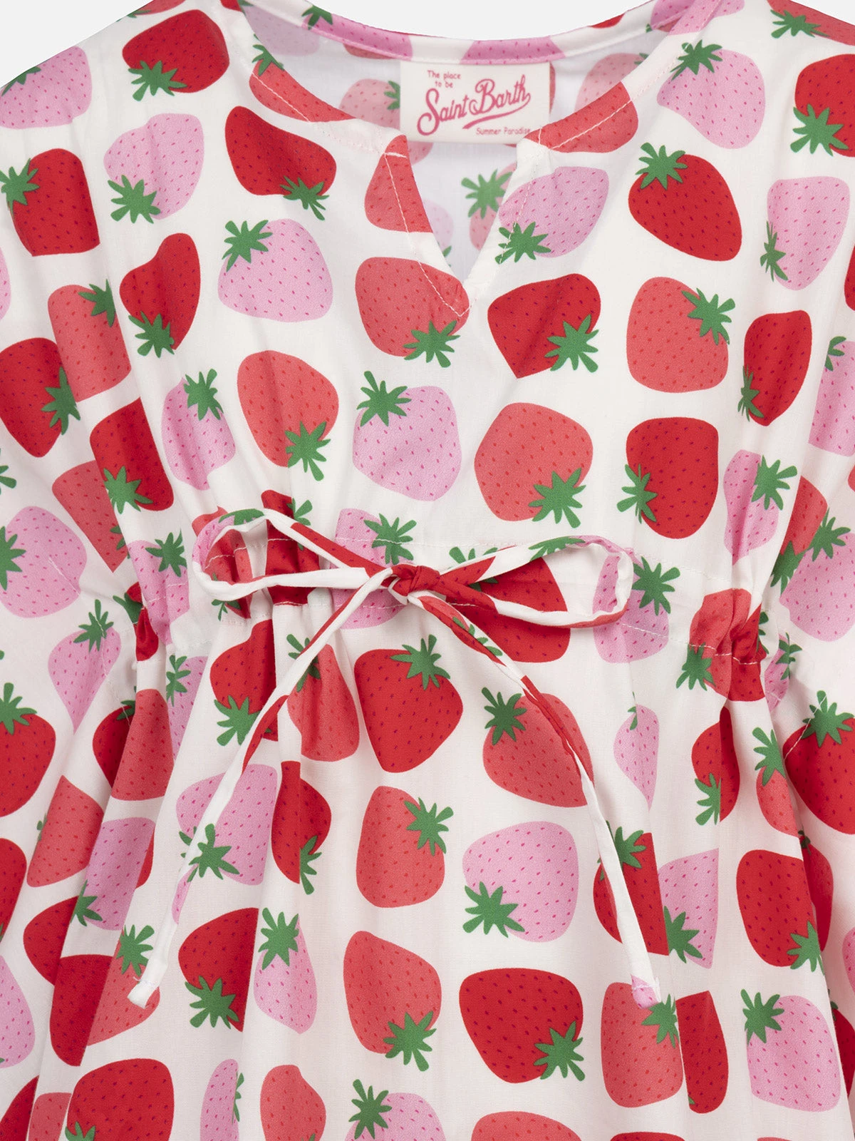 MC2 Saint Barth Girl Ruffled Cotton Caftan With Strawberry Print 4 MC2 Saint Barth Girl Ruffled Cotton Caftan With Strawberry Print - Image 2