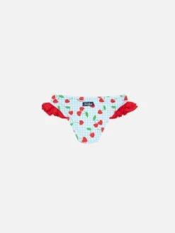MC2 Saint Barth Kelly Ruffled Swim Briefs With Cherry And Gingham Print -MC2 Saint Barth Shop UID KELL00101258H GIRL BOTTOM SKY 20250214183500 02