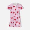 MC2 Saint Barth Girl Cotton Jersey Dress Leila With Heart Watermelon Print
