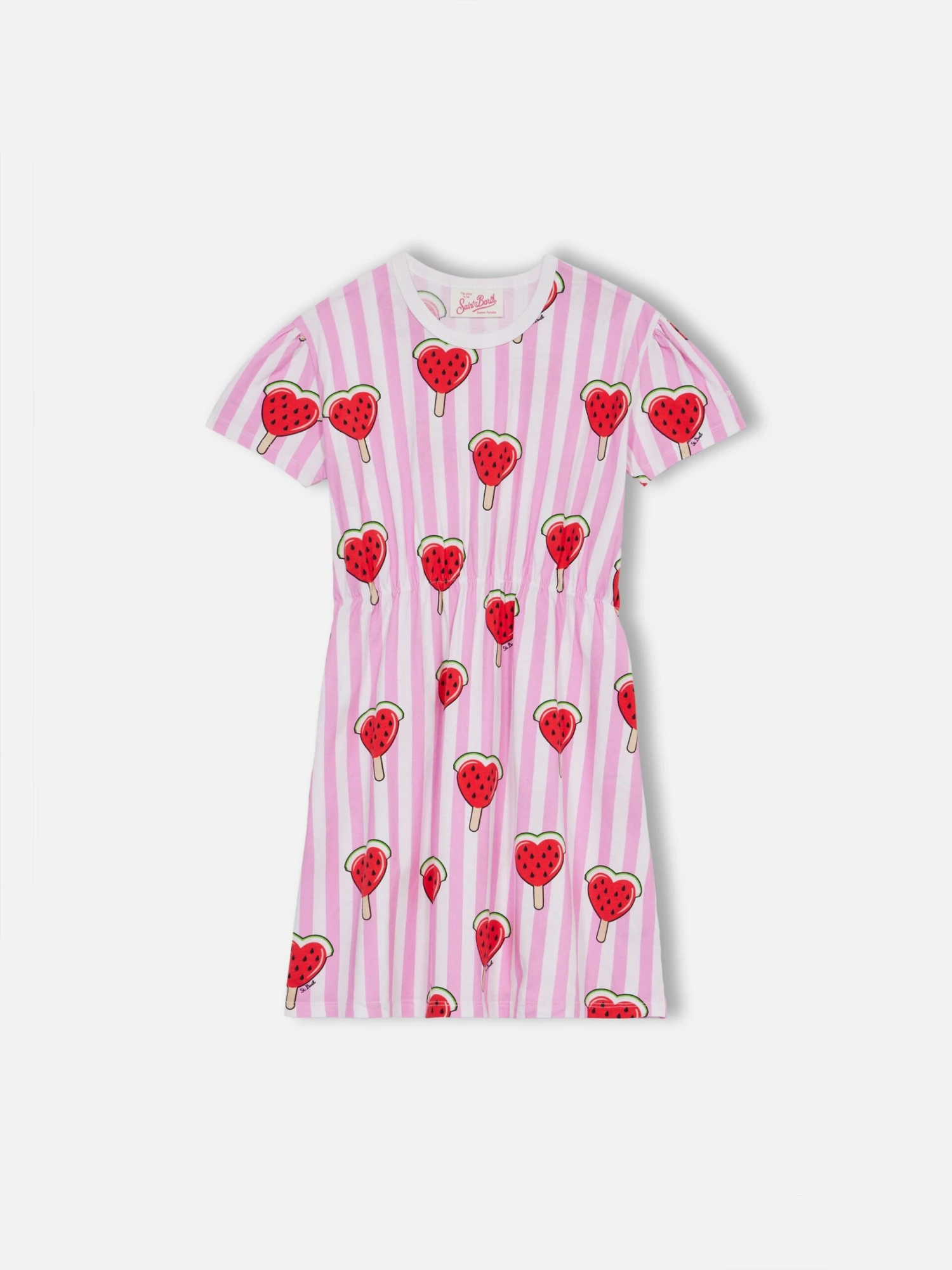 MC2 Saint Barth Girl Cotton Jersey Dress Leila With Heart Watermelon Print 3 MC2 Saint Barth Girl Cotton Jersey Dress Leila With Heart Watermelon Print