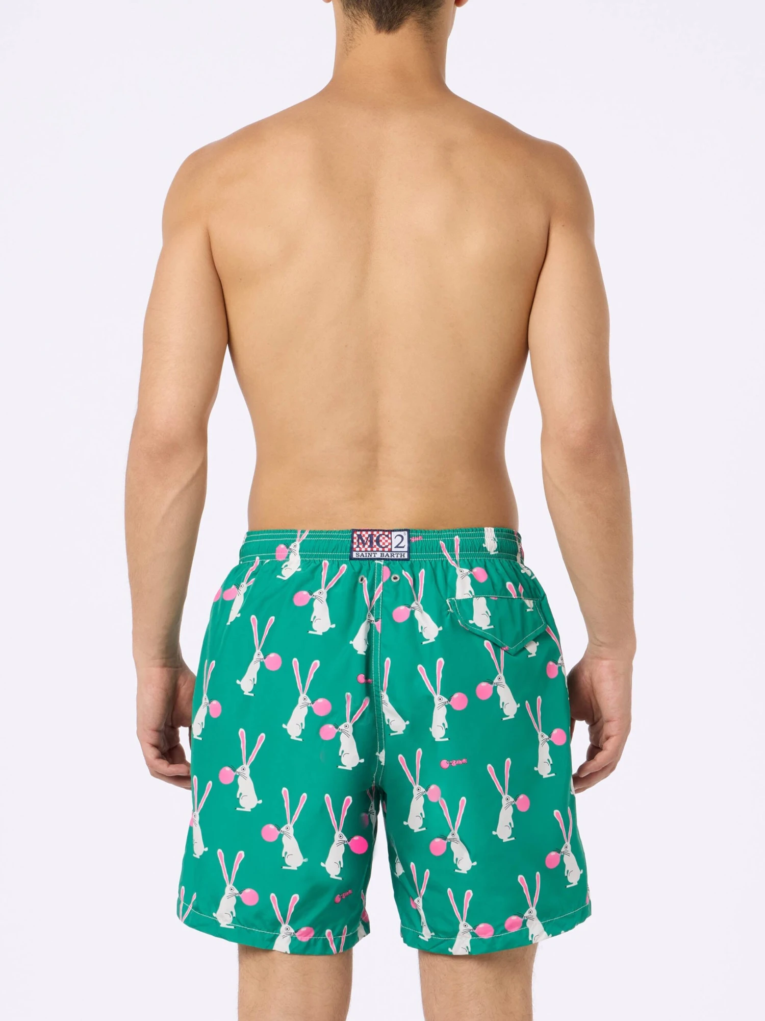 MC2 Saint Barth Man Lightweight Fabric Swimshorts Lighting With Big Babol Rabbits Print | BIG BABOL SPECIAL EDITION 6 MC2 Saint Barth Man Lightweight Fabric Swimshorts Lighting With Big Babol Rabbits Print | BIG BABOL SPECIAL EDITION - Image 4