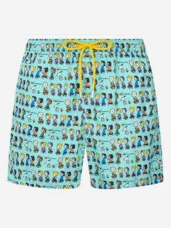 MC2 Saint Barth Man Lightweight Fabric Swim-shorts Lighting Micro Fantasy With Peanuts Print | SNOOPY PEANUTS™ SPECIAL EDITION