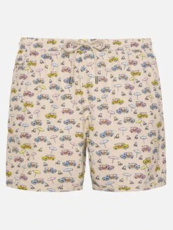 MC2 Saint Barth Lightweight Fabric Swim Shorts Lighting With Dune Buggy Print | FIAT SPECIAL EDITION