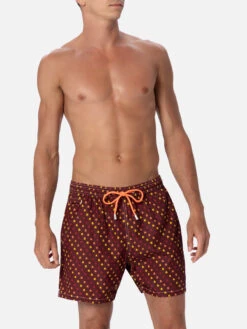 MC2 Saint Barth Man Lightweight Fabric Swim-shorts Lighting Micro Fantasy With Roma Print | AS ROMA SPECIAL EDITION -MC2 Saint Barth Shop UID LIG000303366F MAN SWIMSHORT RED A.S. ROMA 01