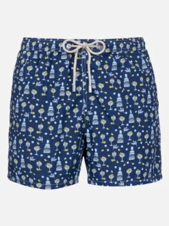 MC2 Saint Barth Man Lightweight Fabric Swim-shorts Lighting Micro Fantasy With Gin Mare Print | GIN MARE SPECIAL EDITION