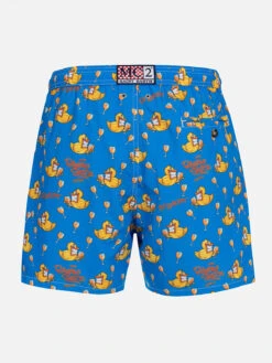 MC2 Saint Barth Man Lightweight Fabric Swim-shorts Lighting Micro Fantasy With Ducky Cryptopuppets Print | CRYPTOPUPPETS SPECIAL EDITION -MC2 Saint Barth Shop UID LIG000304370F MAN SWIMSHORT BLUE CRYPTOPUPPETS 02