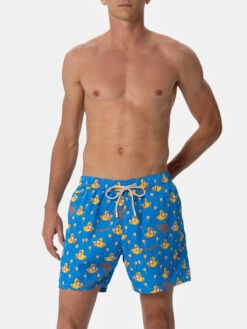 MC2 Saint Barth Man Lightweight Fabric Swim-shorts Lighting Micro Fantasy With Ducky Cryptopuppets Print | CRYPTOPUPPETS SPECIAL EDITION -MC2 Saint Barth Shop UID LIG000304370F MAN SWIMSHORT BLUE CRYPTOPUPPETS 1