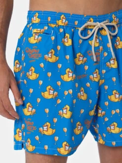 MC2 Saint Barth Man Lightweight Fabric Swim-shorts Lighting Micro Fantasy With Ducky Cryptopuppets Print | CRYPTOPUPPETS SPECIAL EDITION -MC2 Saint Barth Shop UID LIG000304370F MAN SWIMSHORT BLUE CRYPTOPUPPETS 3