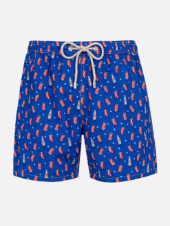 MC2 Saint Barth Man Lightweight Fabric Swim-shorts Lighting Micro Fantasy With Coca Cola Print | THE COCA COLA COMPANY SPECIAL EDITION