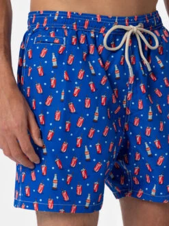 MC2 Saint Barth Man Lightweight Fabric Swim-shorts Lighting Micro Fantasy With Coca Cola Print | THE COCA COLA COMPANY SPECIAL EDITION -MC2 Saint Barth Shop UID LIG000304536F MAN SWIMSHORT BLUE COCACOLA 3