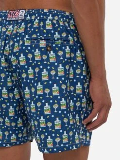 MC2 Saint Barth Lightweight Fabric Swim Shorts Lighting With Portofino Gin Print | PORTOFINO GIN SPECIAL EDITION -MC2 Saint Barth Shop UID LIG000305686H MAN SWIMSHORT BLUE COCKTAIL PORTOFINODRYGIN 4