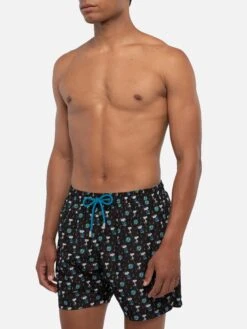 MC2 Saint Barth Man Light Fabric Swim Shorts With Snoopy Print| Peanuts® Special Edition -MC2 Saint Barth Shop UID LIG000305964D MAN SWIMSHORT BLACK CHARACTERS PEANUTS 1