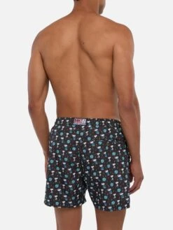 MC2 Saint Barth Man Light Fabric Swim Shorts With Snoopy Print| Peanuts® Special Edition -MC2 Saint Barth Shop UID LIG000305964D MAN SWIMSHORT BLACK CHARACTERS PEANUTS 3