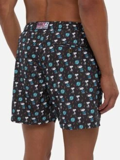 MC2 Saint Barth Man Light Fabric Swim Shorts With Snoopy Print| Peanuts® Special Edition -MC2 Saint Barth Shop UID LIG000305964D MAN SWIMSHORT BLACK CHARACTERS PEANUTS 4