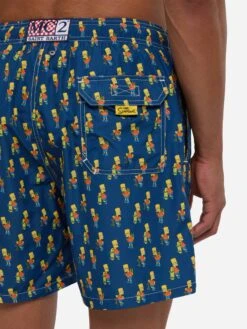 MC2 Saint Barth Man Light Fabric Swim Shorts With Skater Bart Print | THE SIMPSONS SPECIAL EDITION -MC2 Saint Barth Shop UID LIG000305980D MAN SWIMSHORT BLUE CHARACTERS THESIMPSON 4