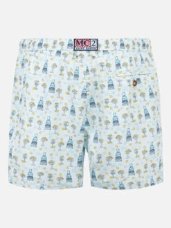 MC2 Saint Barth Man Light Fabric Swim Shorts With Gin Print | GIN MARE SPECIAL EDITION -MC2 Saint Barth Shop UID LIG000306418D MAN SWIMSHORT WHITE COCKTAILS GINMARE 20241120183500 02