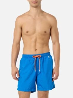 MC2 Saint Barth Man Lightweight Fabric Bluette Swim Shorts Lighting Pantone | PANTONE® SPECIAL EDITION -MC2 Saint Barth Shop UID LIG000400191F MAN SWIMSHORT BLUE 3