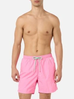 MC2 Saint Barth Man Lightweight Fabric Pink Swim Shorts Lighting Pantone | PANTONE® SPECIAL EDITION -MC2 Saint Barth Shop UID LIG000400267F MAN SWIMSHORT PINK 3