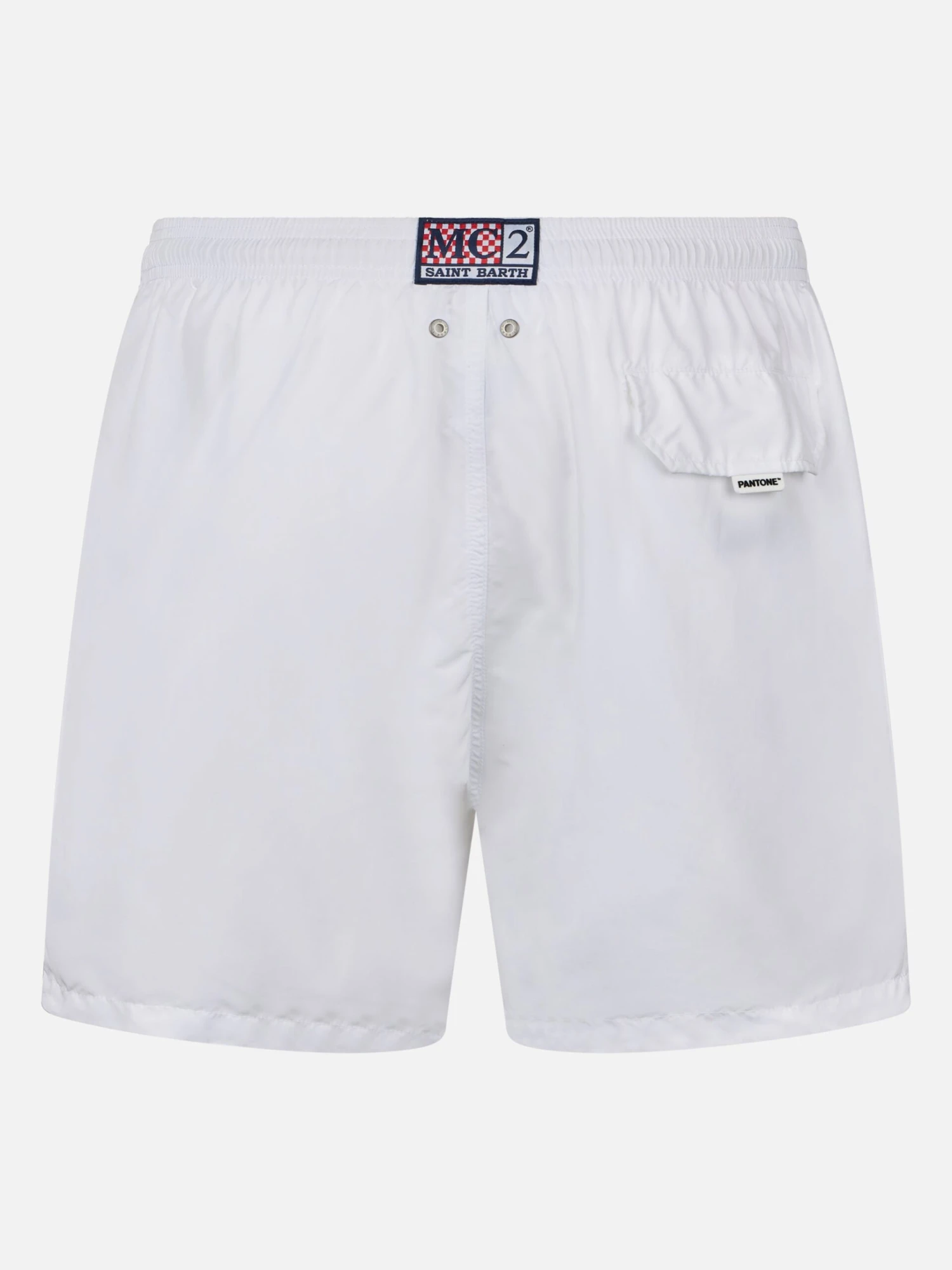 MC2 Saint Barth Man Lightweight Fabric White Swim Shorts Lighting Pantone | PANTONE® SPECIAL EDITION 4 MC2 Saint Barth Man Lightweight Fabric White Swim Shorts Lighting Pantone | PANTONE® SPECIAL EDITION - Image 2