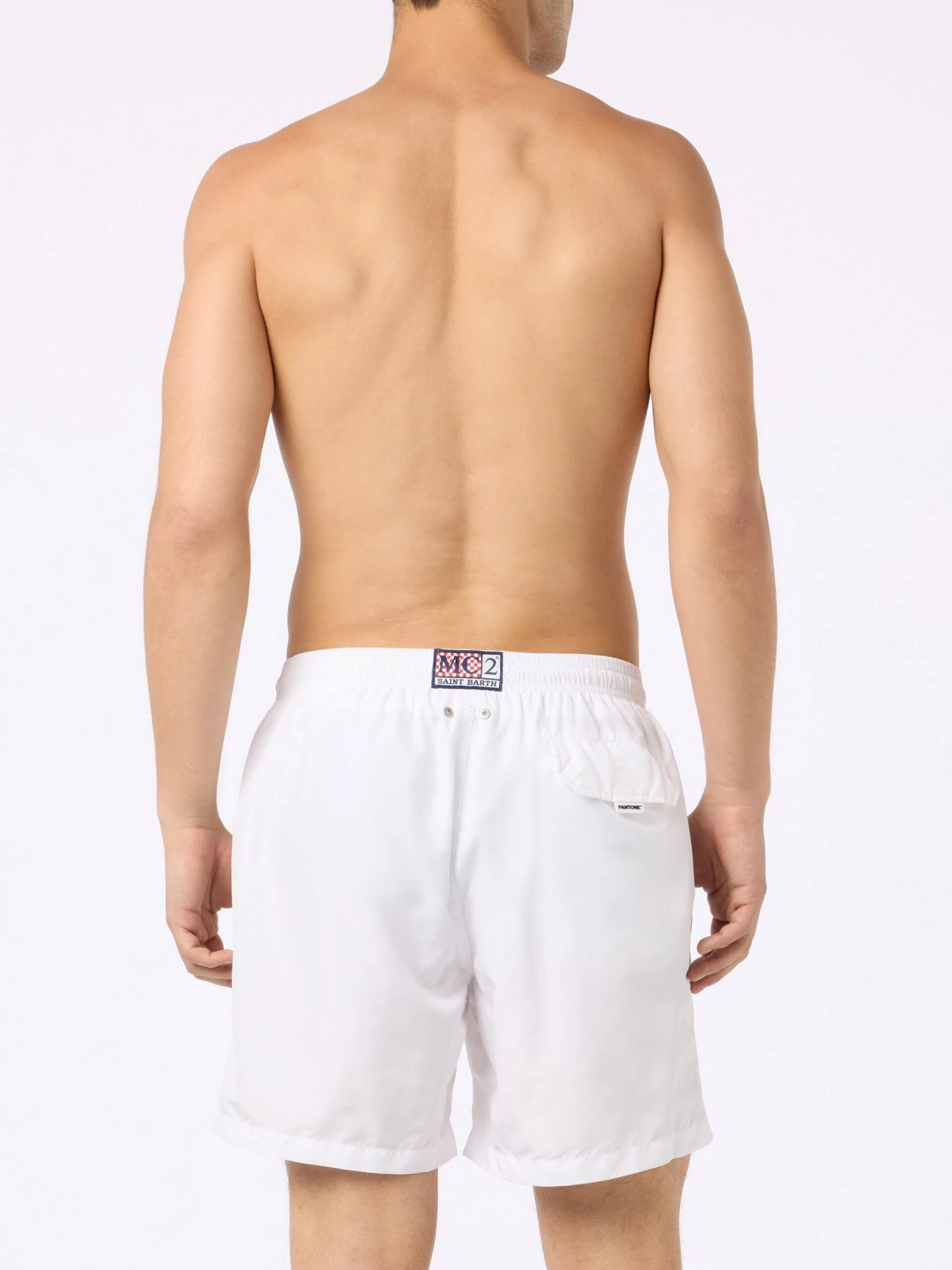 MC2 Saint Barth Man Lightweight Fabric White Swim Shorts Lighting Pantone | PANTONE® SPECIAL EDITION 5 MC2 Saint Barth Man Lightweight Fabric White Swim Shorts Lighting Pantone | PANTONE® SPECIAL EDITION - Image 3