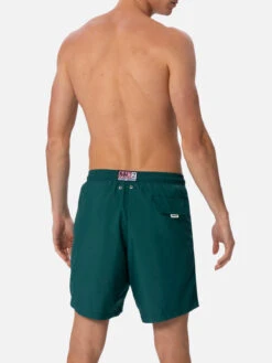 MC2 Saint Barth Man Lightweight Fabric British Green Swim Shorts Lighting Pantone | PANTONE® SPECIAL EDITION -MC2 Saint Barth Shop UID LIG000401318F MAN SWIMSHORT GREEN 01