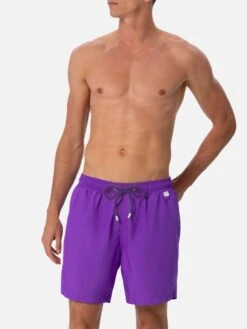 MC2 Saint Barth Lightweight Fabric Purple Swim Shorts Lighting Pantone | PANTONE® SPECIAL EDITION -MC2 Saint Barth Shop UID LIG000401617H MAN SWIMSHORT PINK SOLID COLOR 3