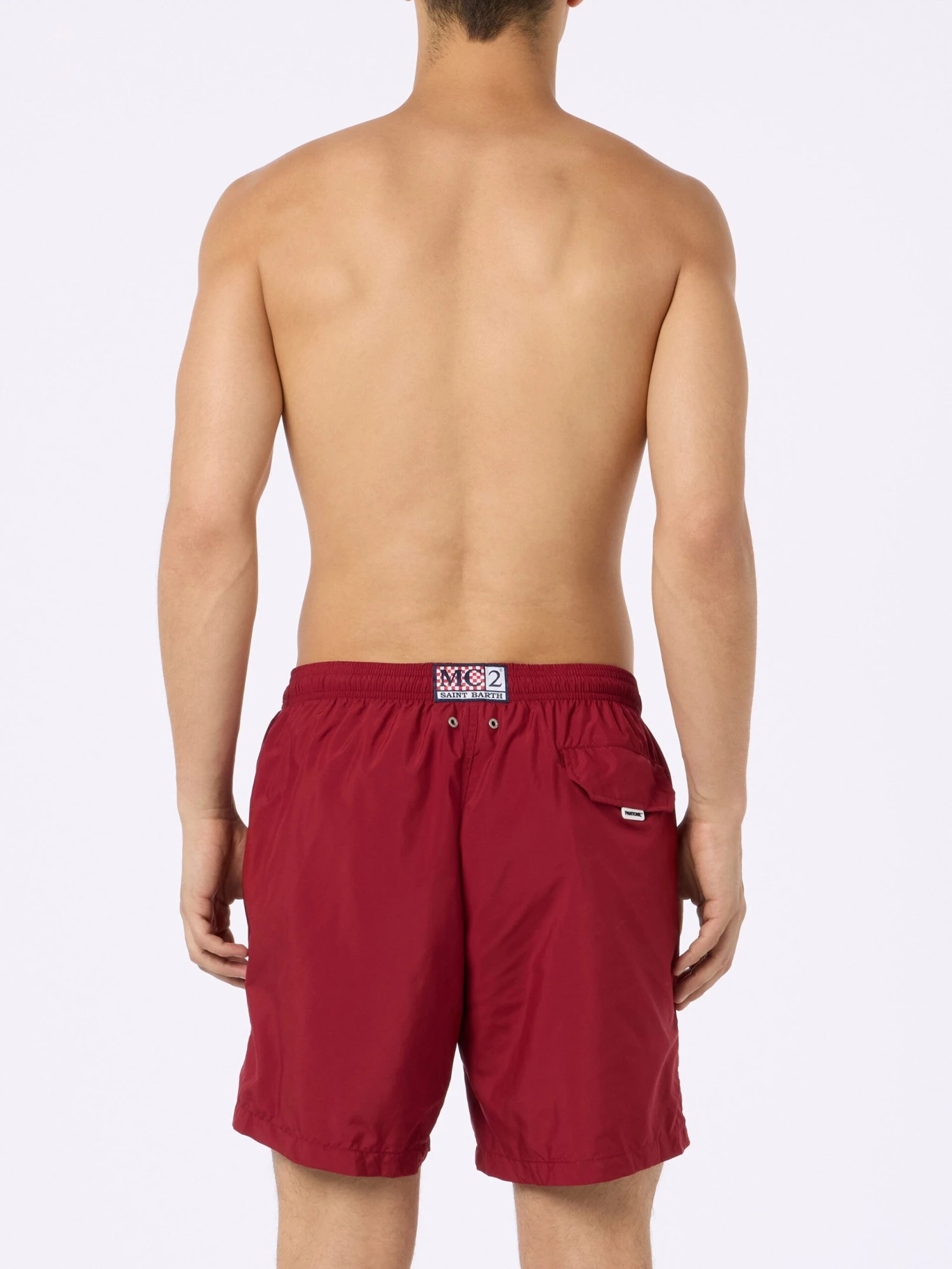 MC2 Saint Barth Man Lightweight Fabric Burgundy Swim Shorts Lighting Pantone | PANTONE® SPECIAL EDITION 6 MC2 Saint Barth Man Lightweight Fabric Burgundy Swim Shorts Lighting Pantone | PANTONE® SPECIAL EDITION - Image 4